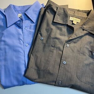2 Vintage Haband Short Sleeved Button up Shirts